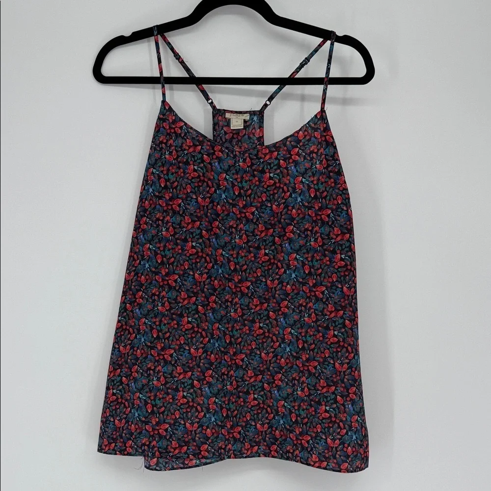 J.Crew Floral Racerback Cami Tank Top Size 12 Lightweight Blouse